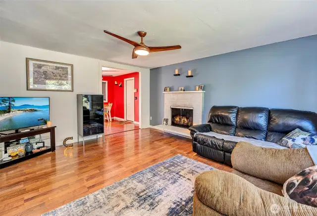 Living room from the front entry