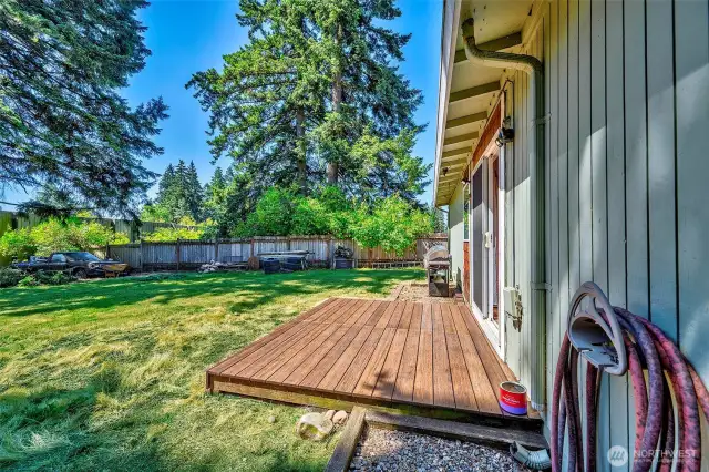 Deck off of the kitchen dining area