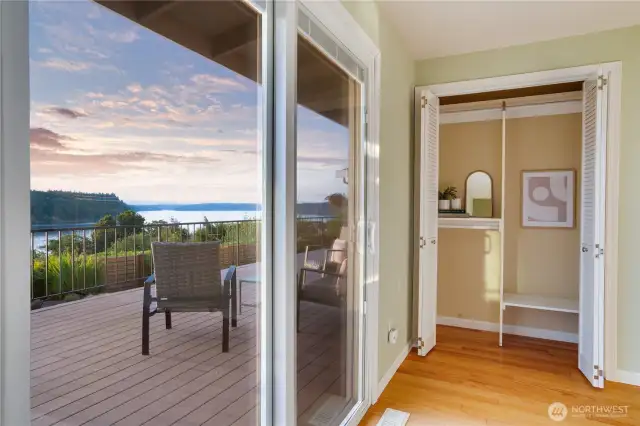 Sliding doors to get fresh air as you start your day.