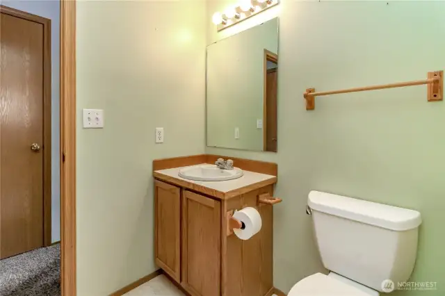 .5 bath attached to laundry room and lower bonus room
