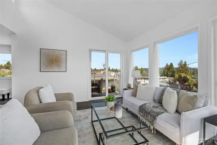 Private deck off living room