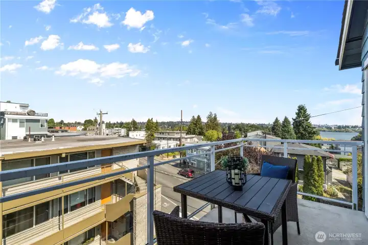 Private deck off living room