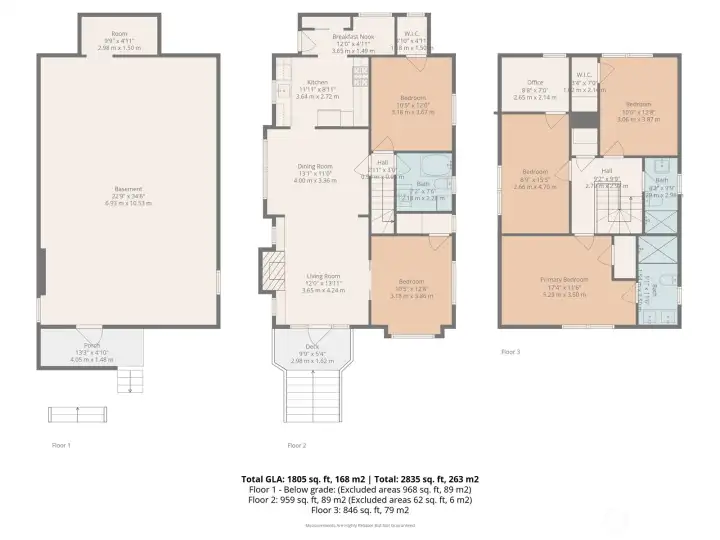 521 20th Ave: Floor plan for main house