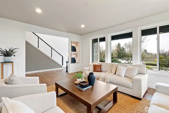 Spacious Living Room off of the entry