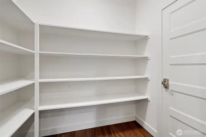 The pantry off of the kitchen will make sure of that.