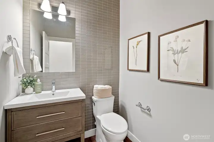 Powder room on main.