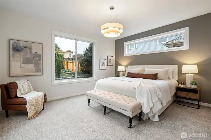 One option for a primary suite on the main level.