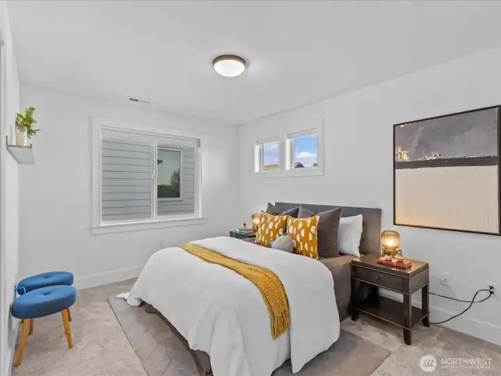 Two secondary bedrooms share a Jack and Jill bath