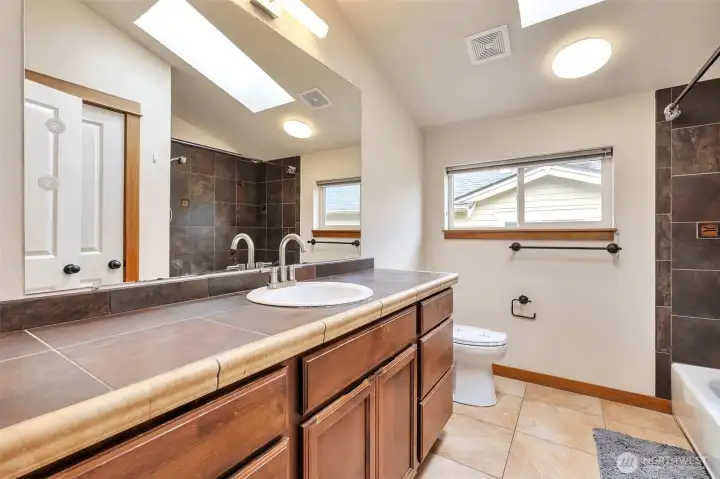 Primary bath with skylight