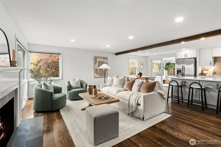 Beautifully remodeled open floor plan as you enter the home.