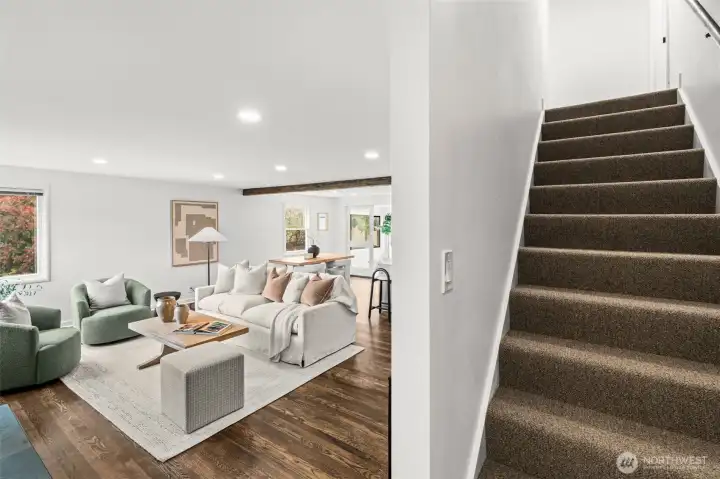 Access for the 2nd floor is just off the main living area.