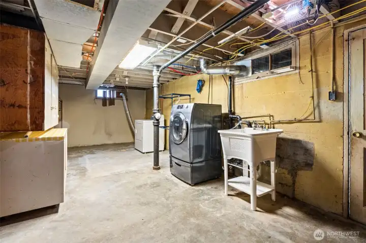 Laundry in the Basement.