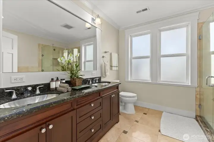 Primary bath with double vanity