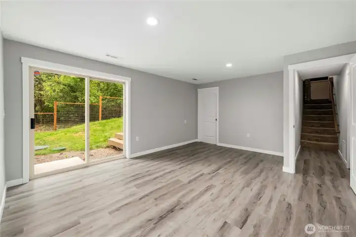 Downstairs features large additional living space