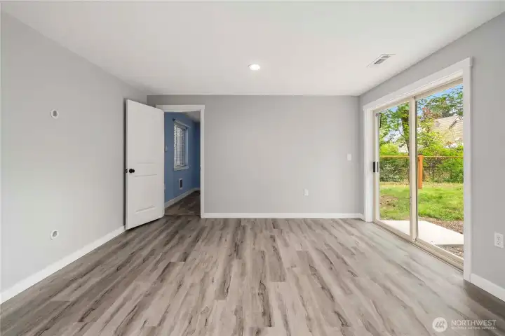 Lower level has its own slider to the back