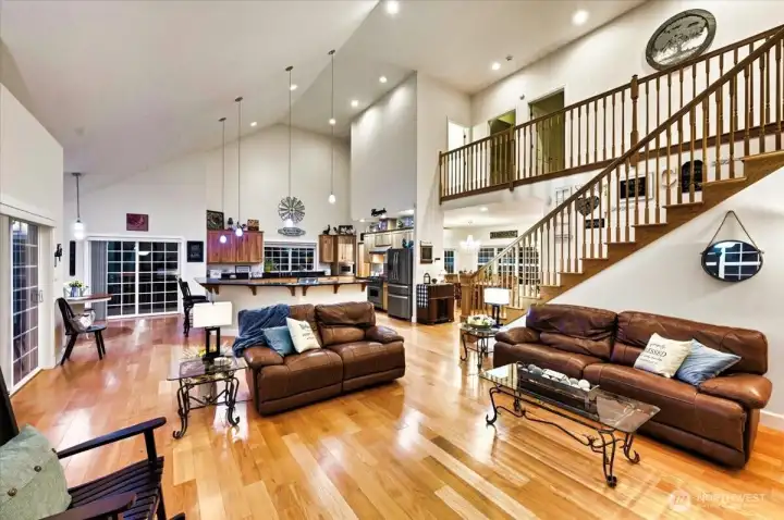 Evening shot of this gorgeous great room!