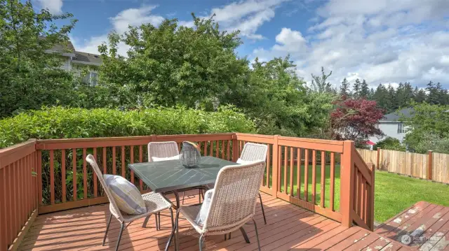 Enjoy your private yard from this entertainment sized deck all summer long.