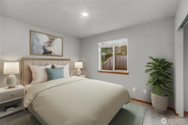 Bedroom #1 Virtually staged Upstairs Bedroom #1