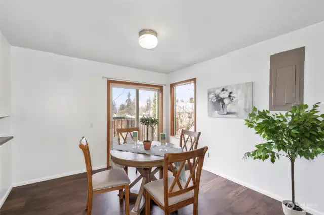 Dining Room with slider to back deck & yard