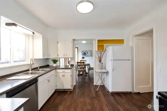 View of Kitchen from Laundry room