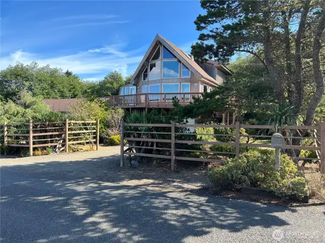 Thoughtfully landscaped. gives this home privacy.