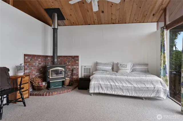 Wood burning stove.