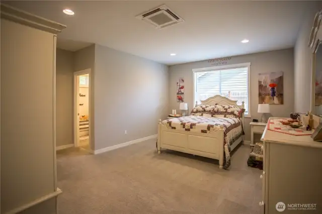 large main bedroom with walk in closet and beautiful ensuite