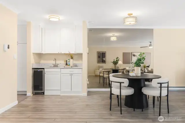 Yes, that is a bar, complete with a wine fridge, sink, beautiful counter top space and plenty of additional storage, perfect for entertaining