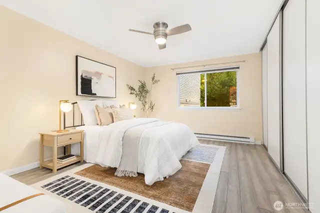 Guest bedroom #1, complete with closet inserts