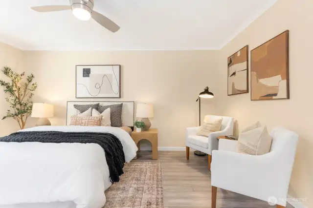Not many condo bedrooms offer the size for additional seating