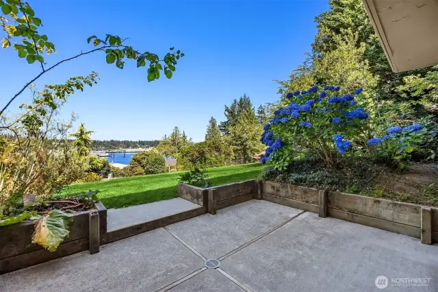 Patio outside of downstairs exterior entry.