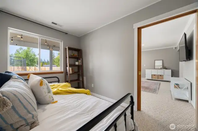 View from the bedroom into the bonus living room.