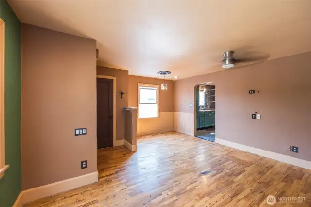 Living room with original hardwoods! All new hardware throughout!
