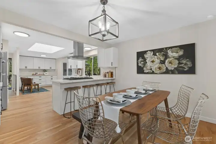 Open concept kitchen connects seamlessly with the dining room. Handy counter seating for casual and quick bites.