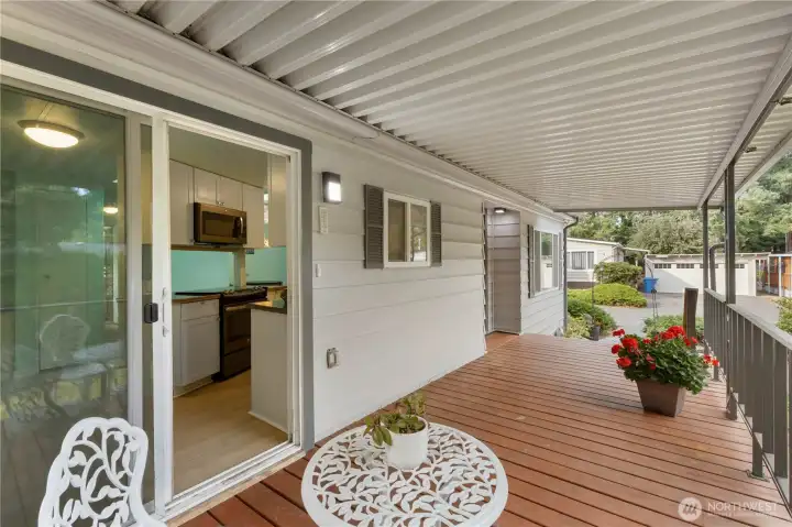 Enjoy your favorite beverage on this spacious, covered patio. It is quiet and private