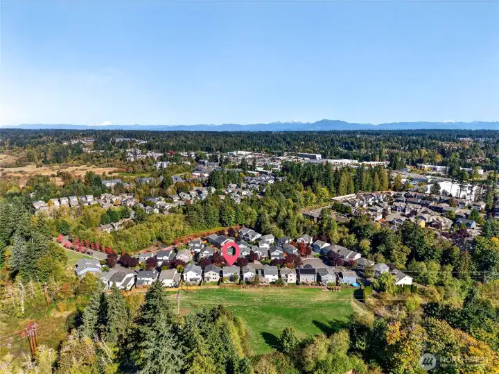 Home backs up to a greenbelt with trails.