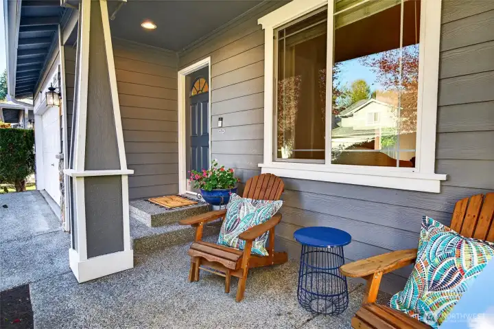 Relax on your welcoming front porch area.
