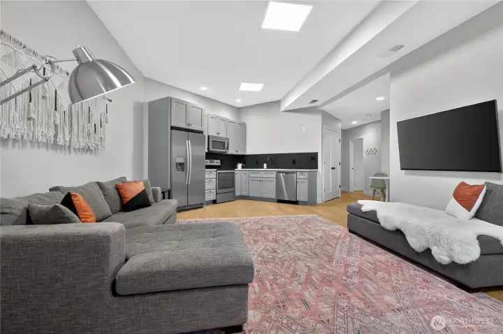 Fully contained with kitchen and laundry