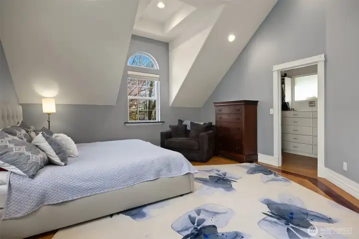 Primary bedroom and walk in closet