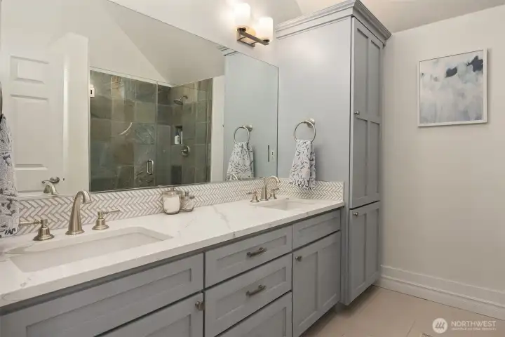 Primary bathroom with heated floors