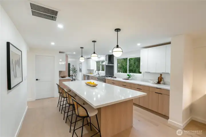 Big, new, beautiful chef's kitchen.