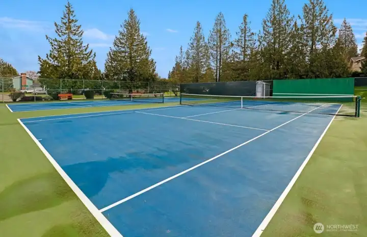 Tennis rackets and golf carts a common site in this community.