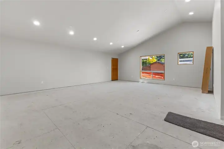 Unfinished room 616sf on 2nd floor above garages