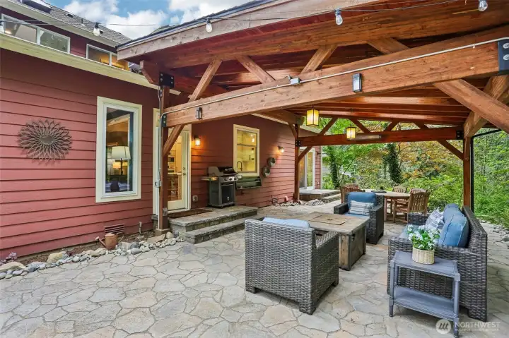 View of Covered Patio and access to the Kitchen
