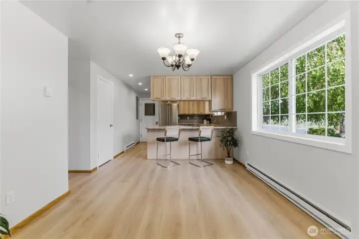 kitchen and dining area