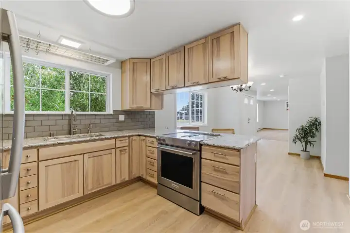 open kitchen with modern touches