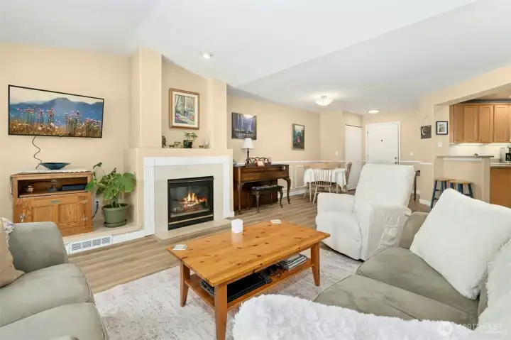 Enjoy your cozy gas fireplace on cool PNW evenings.