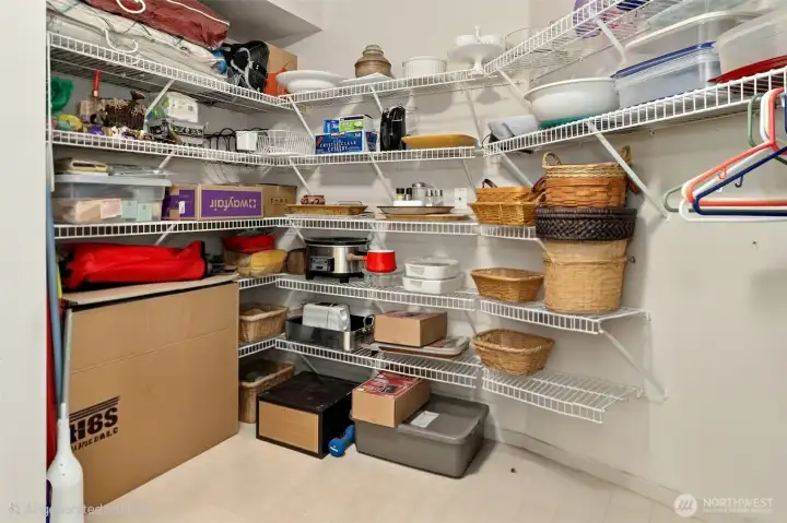 Oversized pantry and additional storage.
