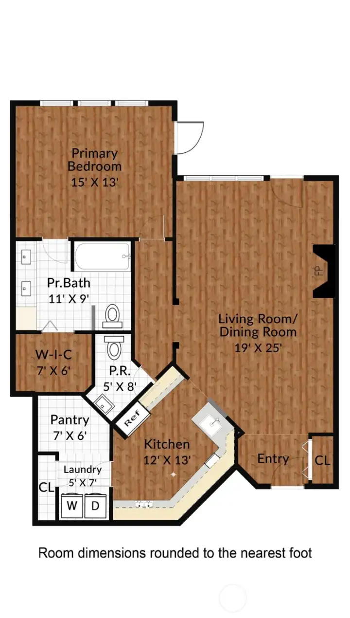 1,111 square feet floorplan