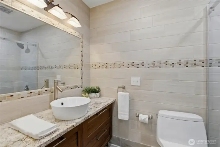 Custom floor to ceiling bathroom tile